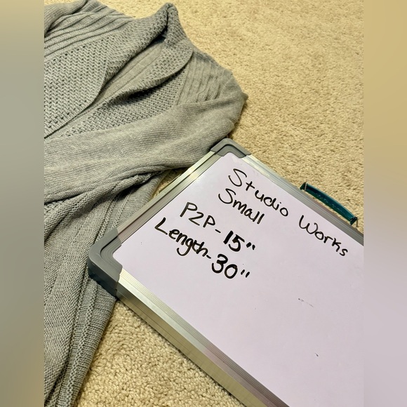 Studio Works Open-Front|Textured|Knit Pattern Cardigan - Picture 10 of 10